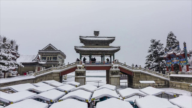 颐和园下雪了视频素材