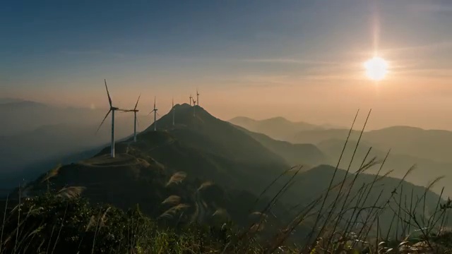 广东河源缺牙山日出视频素材