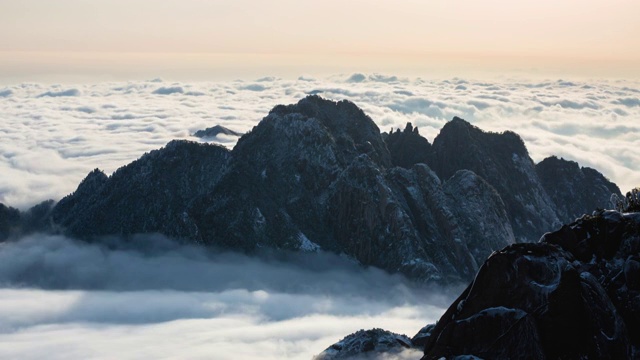 雪后黄山风光视频素材