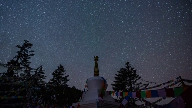 四川凉山州木里康坞大寺星空延时视频下载