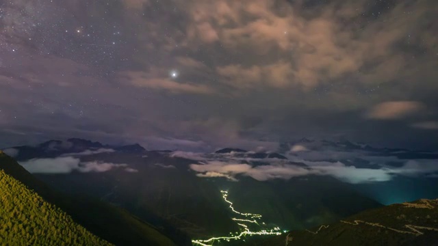 云南梅里雪山夜空视频素材