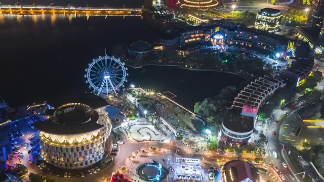 南京百家湖夜景视频素材