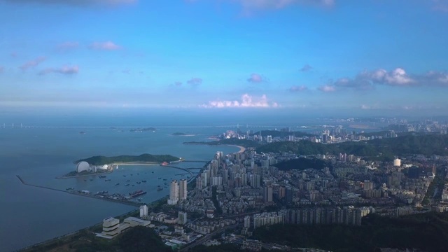 珠海市香洲区情侣路全景视频素材