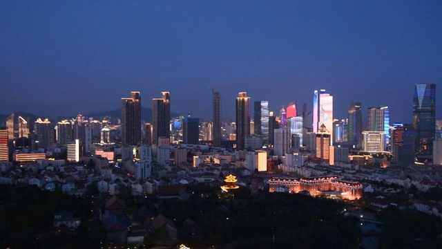 青岛城市夜景视频素材