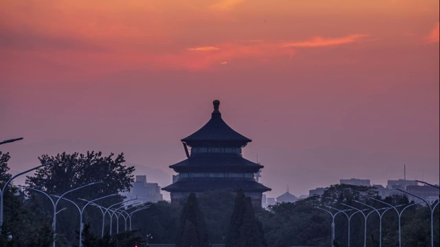 秋分天坛日落悬日延时视频素材