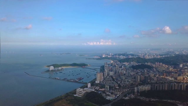 珠海市情侣路全景视频素材