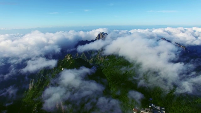 中国安徽黄山航拍视频素材