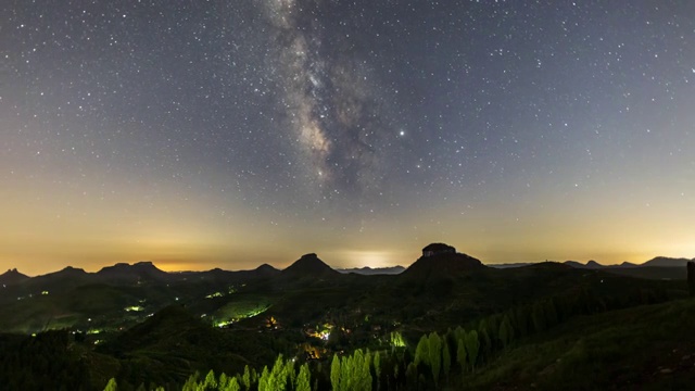 群崮观景台夏季星空银河延时视频素材