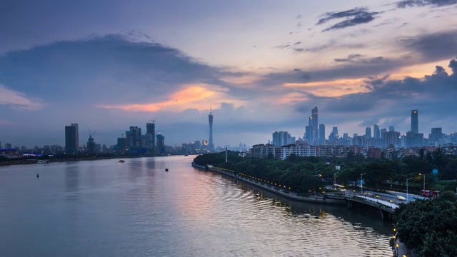 广东省广州市黄昏风光视频素材