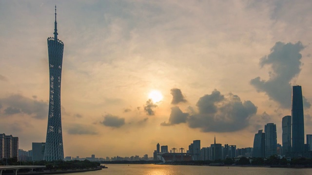 广东省广州市日落风光视频素材