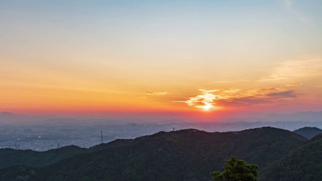 城市－森林公园日出延时视频素材