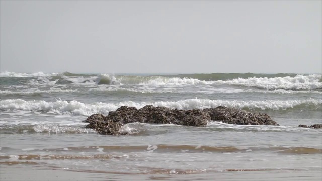 海滨自然风光海浪高速摄影4K视频视频素材