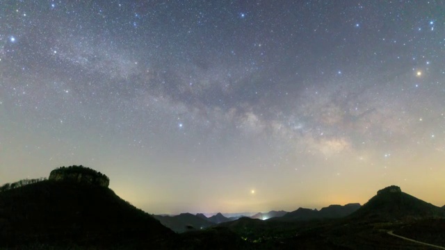 沂蒙岱崮地貌星空延时视频素材