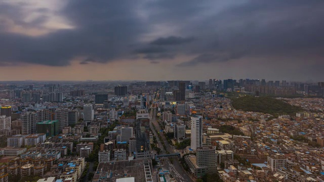 日转夜，延时摄影，广东佛山南海桂城南海大到，千灯湖金融高新区视频素材