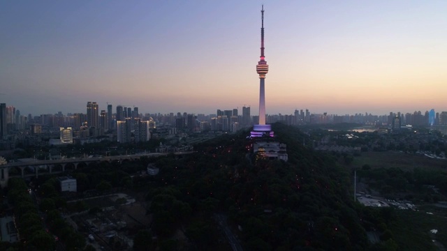 武汉夜景航拍视频素材