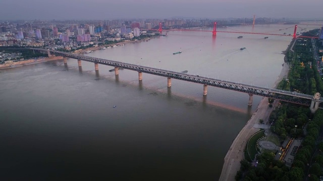 武汉夜景航拍视频素材