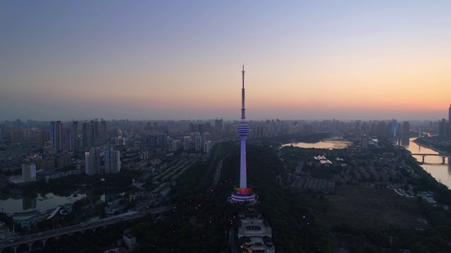 武汉夜景航拍视频素材