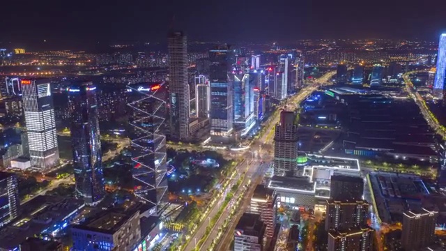 航拍南京河西夜景视频素材