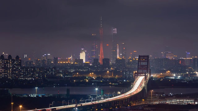 风云突变的广州CBD夜景延时视频素材