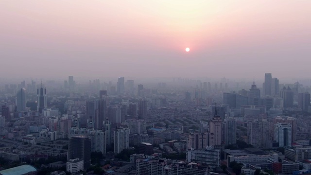 航拍中国天津的城市建筑群视频素材