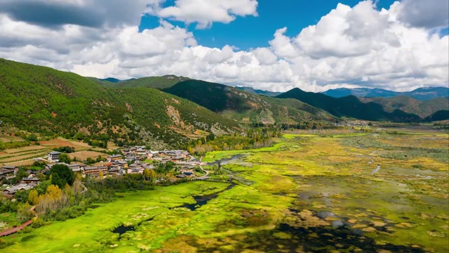 四川泸沽湖泸沽湖草海风光延时视频素材