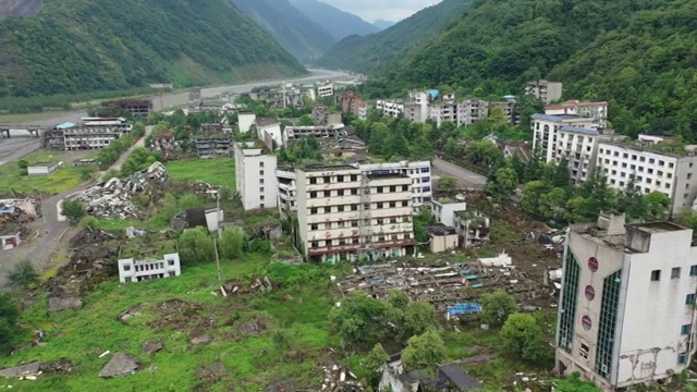 北川地震遗址视频素材