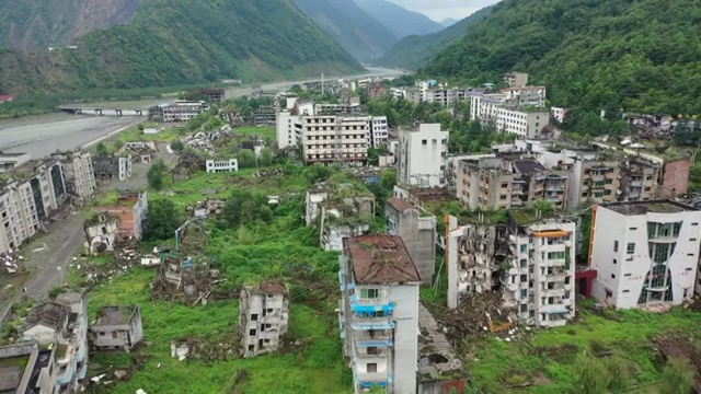 北川地震遗址视频素材