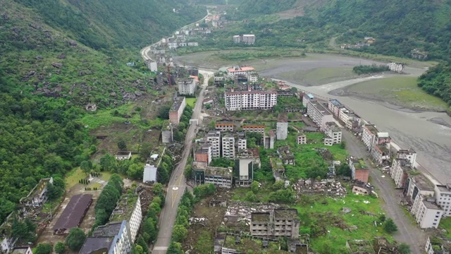 北川地震遗址视频素材