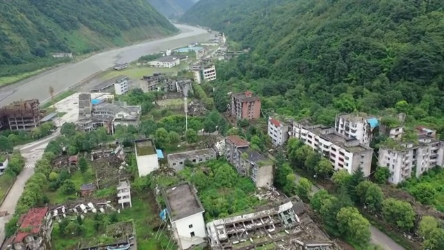 北川地震遗址视频素材