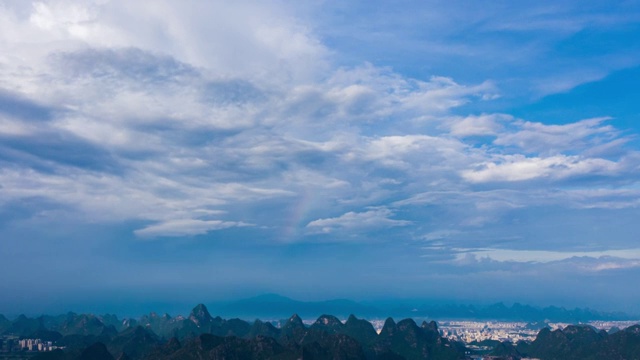 雨后彩虹航拍延时视频视频素材