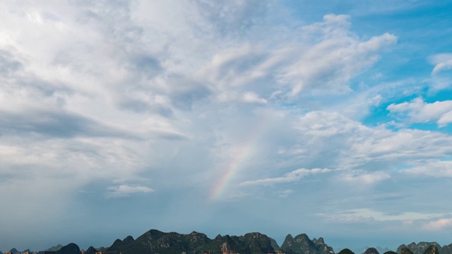 雨后彩虹航拍延时视频视频素材