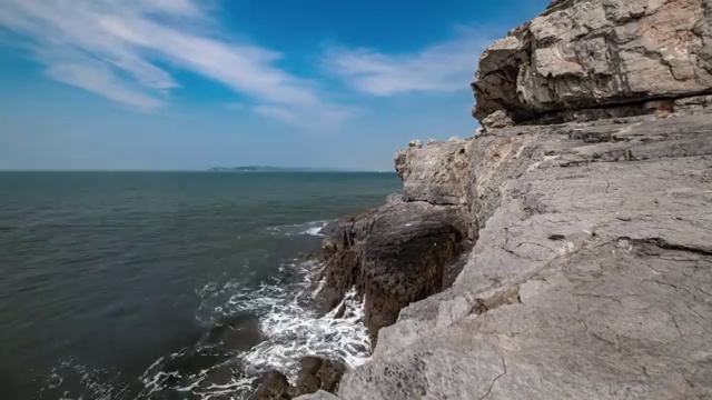 中国辽宁大连大黑石景区海岸线风光视频素材