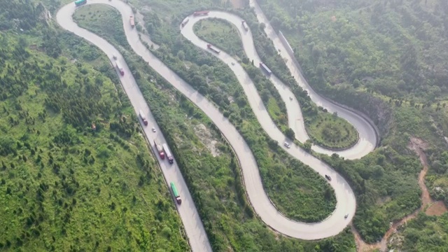 山东青州牛角岭盘山公路视频素材