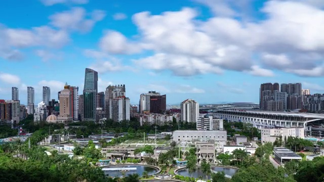 珠海拱北城市天际线白昼延时视频素材