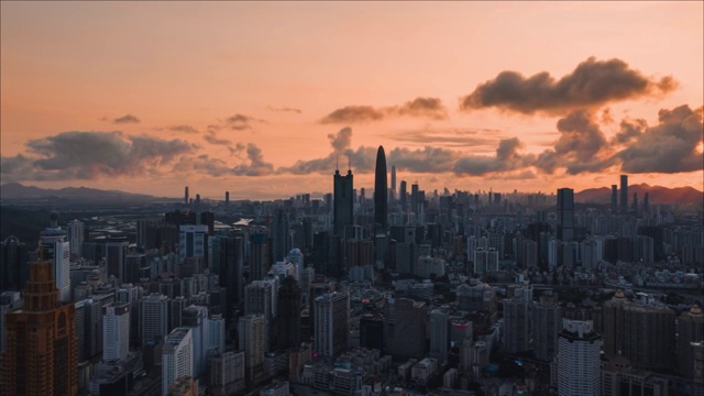 深圳罗湖区日落风光视频素材