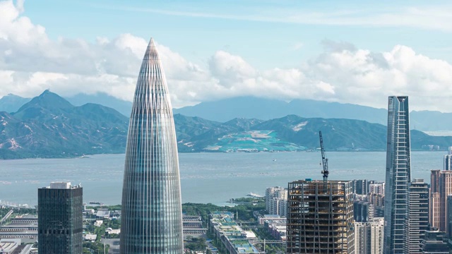 深圳南山区城市天际线风光视频素材