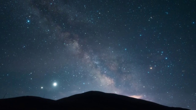 青海海西柏树山自然风光银河星空延时视频素材