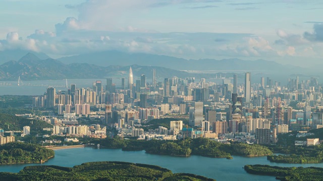 深圳南山区建筑群黄昏延时视频素材