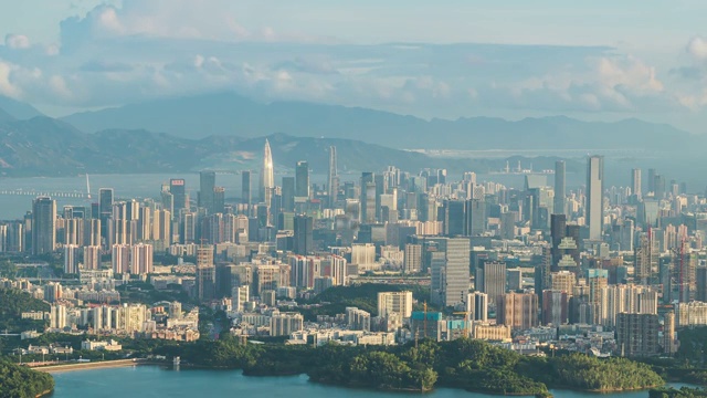 深圳南山区建筑群黄昏延时视频素材