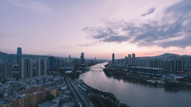 兰州城日转夜延时视频下载