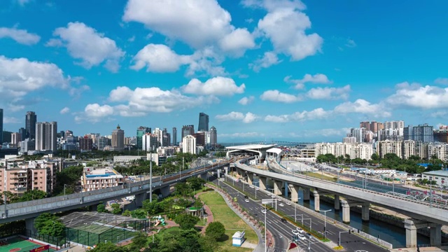 珠海拱北轻轨站延时视频素材