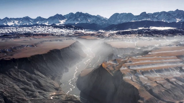 安集海大峡谷风光视频素材