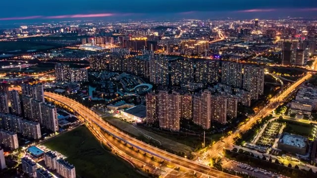 苏州昆山夜景延时视频素材