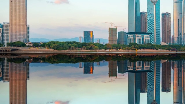 中国福建省福州市闽江两岸CBD城市风光视频素材