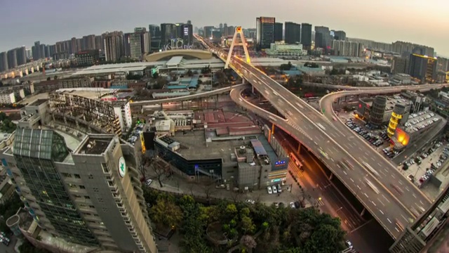 成都市城市夜景白转夜景延时视频素材