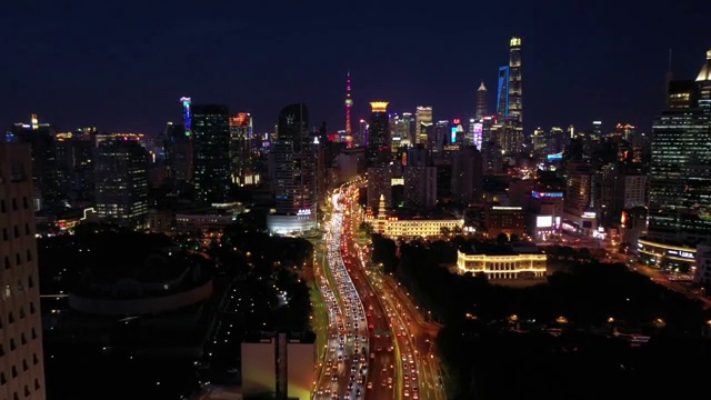 上海夜景交通空镜视频素材