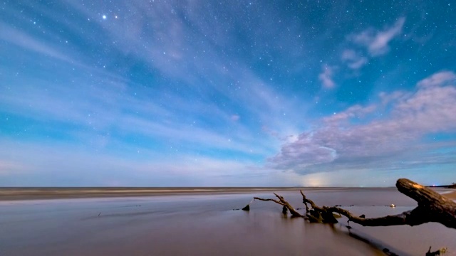 中俄界湖兴凯湖英仙座流星雨延时视频视频下载