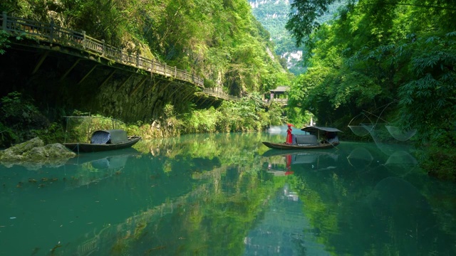 湖北宜昌市三峡人家风光视频素材