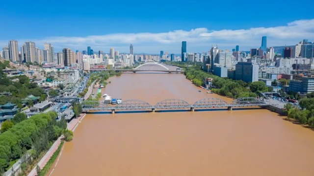 兰州市中山铁桥视频素材