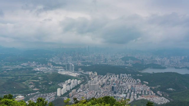 广东省深圳市市区天际线城市风光延时摄影视频素材